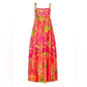 Farm Rio Orange Ombre Forest Maxi Dress